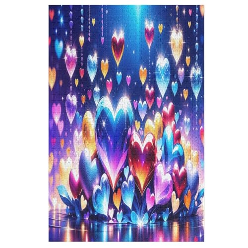 Liebe Puzzles 1000 Teile Erwachsener Kniffel Spaß Für Die Ganze Familie, Holzpuzzle Kinder Erwachsene, Impossible Puzzle Schwer （78×53cm） von PPZYY