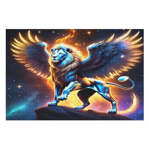 Löwe 1000 Teile Puzzles Für Erwachsene, Impossible Puzzle, Geschicklichkeitsspiel Für Die Ganze Familie, Kinder Holzpuzzle （75×50cm） von PPZYY