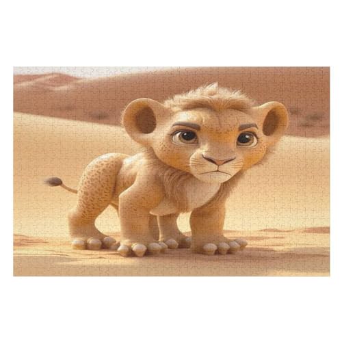Löwe -Puzzle, 1000 Teile,Holzpuzzle Für Erwachsene Kinder, Lustiges Spielzeug, Denkspiel, Bildungsspiel, （75×50cm） von PPZYY
