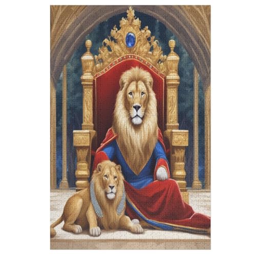 Löwe -Puzzle, 1000 Teile,Holzpuzzle Für Erwachsene Kinder, Lustiges Spielzeug, Denkspiel, Bildungsspiel, （78×53cm） von PPZYY