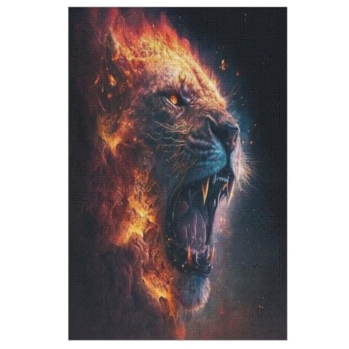 Löwe Puzzles 1000 Teile Erwachsener Kniffel Spaß Für Die Ganze Familie, Holzpuzzle Kinder Erwachsene, Impossible Puzzle Schwer （78×53cm） von PPZYY