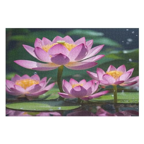 Lotus 1000 Teile Puzzles Für Erwachsene, Impossible Puzzle, Geschicklichkeitsspiel Für Die Ganze Familie, Kinder Holzpuzzle （75×50cm） von PPZYY