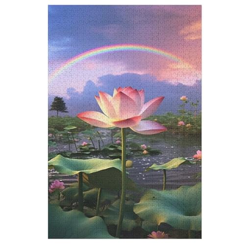 Lotus Puzzle Für Erwachsene 1000 Teile Premium 100% Recyceltes Brett Zum Lernen, Lernspielzeug, Familienspiele Kinder Holzpuzzle （78×53cm） von PPZYY