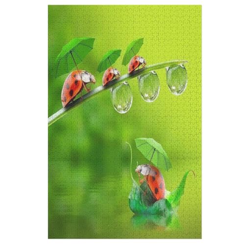 Marienkäfer -Puzzle, 1000 Teile,Holzpuzzle Für Erwachsene Kinder, Lustiges Spielzeug, Denkspiel, Bildungsspiel, （78×53cm） von PPZYY