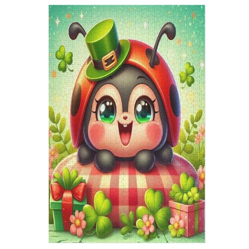 Marienkäfer Puzzle 1000 Teile, Holzpuzzle Für Erwachsene Kinder, Impossible Puzzles, Geschicklichkeitsspiel Für Die Ganze Familie （78×53cm） von PPZYY