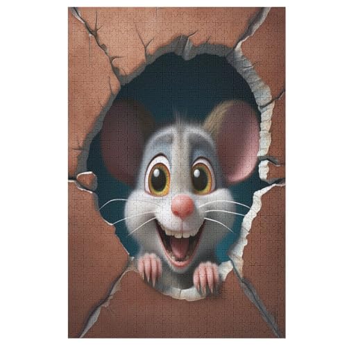 Maus Puzzle Für Erwachsene 1000 Teile Premium 100% Recyceltes Brett Zum Lernen, Lernspielzeug, Familienspiele Kinder Holzpuzzle （78×53cm） von PPZYY