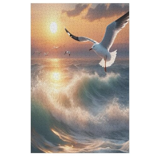 Möwe Puzzles 1000 Teile Erwachsener Kniffel Spaß Für Die Ganze Familie, Holzpuzzle Kinder Erwachsene, Impossible Puzzle Schwer （78×53cm） von PPZYY
