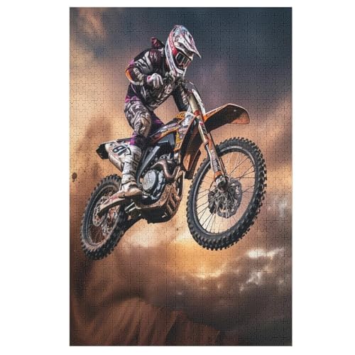 Motocross Puzzle, Puzzles Für Erwachsene Kinder, 1000 Teile Holzpuzzle, Für Jugendliche Herausforderungsspielzeug （78×53cm） von PPZYY
