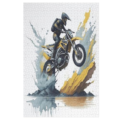 Motocross Puzzle 1000 Teile, Holzpuzzle Herausforderndes Geschicklichkeitsspiel Für Die Ganze Familie, Kinder Erwachsenenpuzzle Ab 12 Jahren （78×53cm） von PPZYY