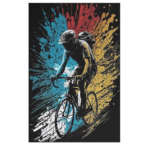 Mountainbike Holzpuzzle - 1000 Teiliges Jigsaw Knobelspiel - Puzzle Für Erwachsene & Kinder - Outdoor & Reisespielzeug （78×53cm） von PPZYY
