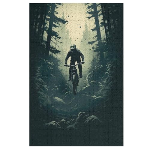Mountainbike Puzzle 1000 Teile, Holzpuzzle Herausforderndes Geschicklichkeitsspiel Für Die Ganze Familie, Kinder Erwachsenenpuzzle Ab 12 Jahren （78×53cm） von PPZYY