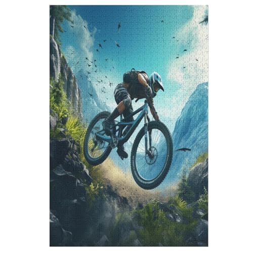Mountainbike Puzzle Für Erwachsene 1000 Teile Premium 100% Recyceltes Brett Zum Lernen, Lernspielzeug, Familienspiele Kinder Holzpuzzle （78×53cm） von PPZYY