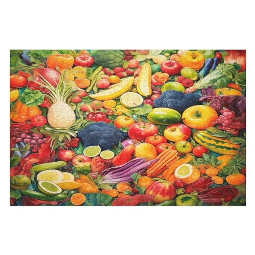 Obst-Puzzlespiel Aus Holz, 1000 Puzzleteile, Puzzle Für Teenager Und Erwachsene, Kreatives Spielzeug, Puzzles, （75×50cm） von PPZYY