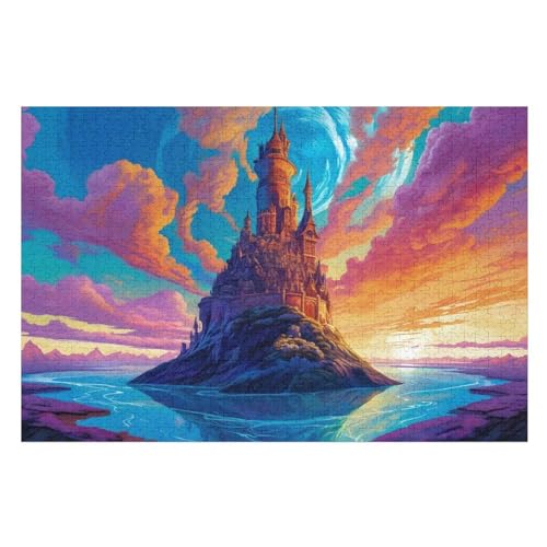 Palastinsel Puzzles 1000 Teile Erwachsener Kniffel Spaß Für Die Ganze Familie, Holzpuzzle Kinder Erwachsene, Impossible Puzzle Schwer （75×50cm） von PPZYY