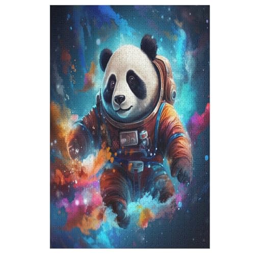 Panda Puzzle 1000 Teile, Holzpuzzle Herausforderndes Geschicklichkeitsspiel Für Die Ganze Familie, Kinder Erwachsenenpuzzle Ab 12 Jahren （78×53cm） von PPZYY