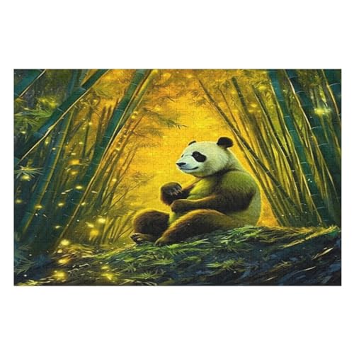 Panda Puzzles 1000 Teile Erwachsener Kniffel Spaß Für Die Ganze Familie, Holzpuzzle Kinder Erwachsene, Impossible Puzzle Schwer （75×50cm） von PPZYY