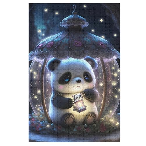 Panda Puzzles 1000 Teile Erwachsener Kniffel Spaß Für Die Ganze Familie, Holzpuzzle Kinder Erwachsene, Impossible Puzzle Schwer （78×53cm） von PPZYY