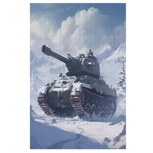 Panzer Puzzle Für Erwachsene 1000 Teile Premium 100% Recyceltes Brett Zum Lernen, Lernspielzeug, Familienspiele Kinder Holzpuzzle （78×53cm） von PPZYY