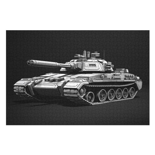 Panzer Puzzles 1000 Teile Erwachsener Kniffel Spaß Für Die Ganze Familie, Holzpuzzle Kinder Erwachsene, Impossible Puzzle Schwer （75×50cm） von PPZYY
