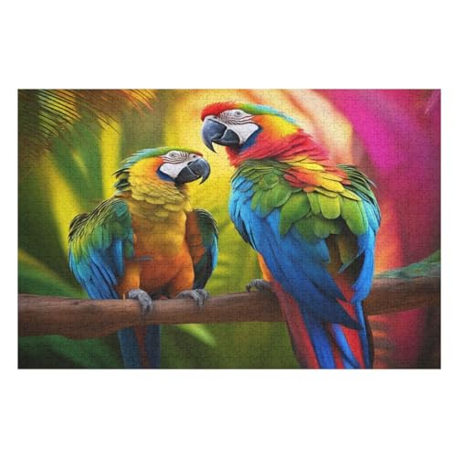 Papagei 1000 Teile Premium-Puzzles Für Erwachsene Kinder- Holzpuzzles Spaß Und Lernspiele - Perfekte Puzzle-Geschenke （75×50cm） von PPZYY