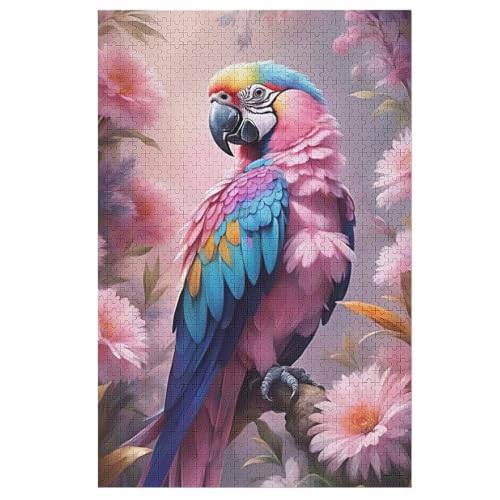 Papagei Holzpuzzle 1000 Teile, Knobelspiele Für Erwachsene, Teenager, Puzzles Unmögliche - Kinder Puzzle Zimmer Deko （78×53cm） von PPZYY