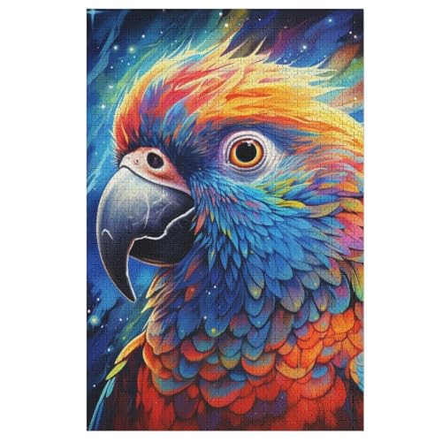 Papagei Holzpuzzle 1000 Teile, Knobelspiele Für Erwachsene, Teenager, Puzzles Unmögliche - Kinder Puzzle Zimmer Deko （78×53cm） von PPZYY