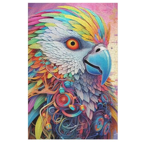 Papagei Holzpuzzle Für Erwachsene Teenager Stress Abbauen Familien-Puzzlespiel Poster 1000-teiliges Puzzle Kinder Lernspiel （78×53cm） von PPZYY