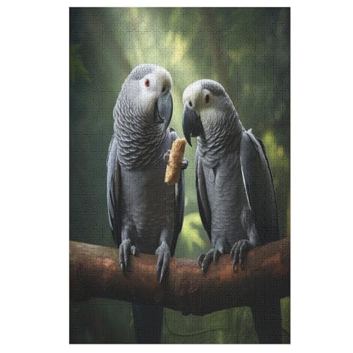 Papagei Puzzle 1000 Teile, Holzpuzzle Für Erwachsene Kinder, Impossible Puzzles, Geschicklichkeitsspiel Für Die Ganze Familie （78×53cm） von PPZYY