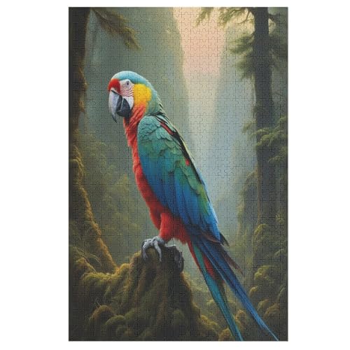 Papagei Puzzle Für Erwachsene 1000 Teile Premium Recyceltes Brett Zum Lernen, Lernspielzeug, Familienspiele Kinder Holzpuzzle （78×53cm） von PPZYY