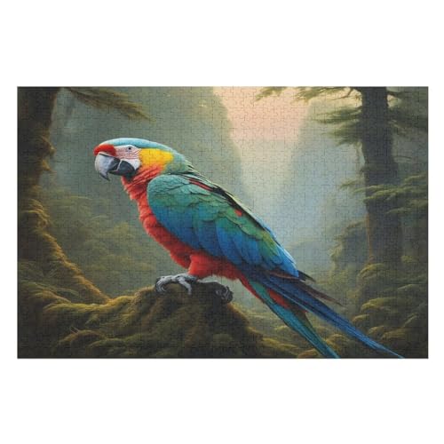 Papagei Puzzles 1000 Teile Erwachsener Kniffel Spaß Für Die Ganze Familie, Holzpuzzle Kinder Erwachsene, Impossible Puzzle Schwer （75×50cm） von PPZYY