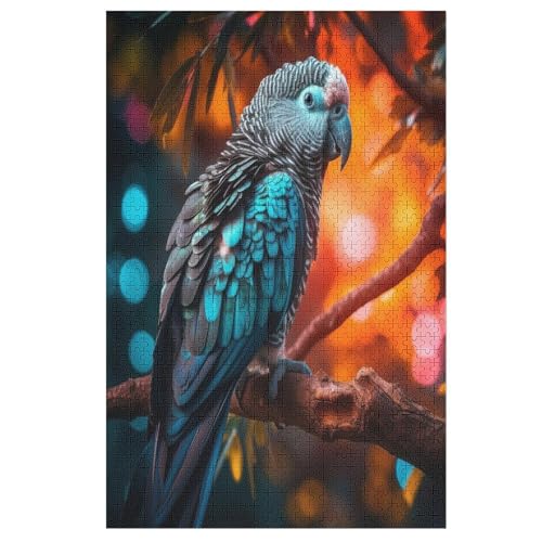 Papagei Puzzles 1000 Teile Erwachsener Kniffel Spaß Für Die Ganze Familie, Holzpuzzle Kinder Erwachsene, Impossible Puzzle Schwer （78×53cm） von PPZYY