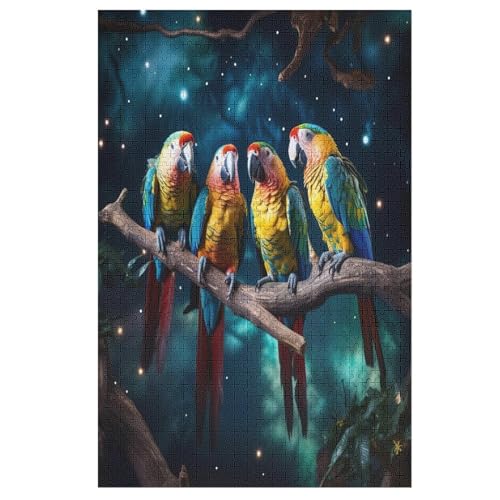 Papagei Puzzles 1000 Teile Erwachsener Kniffel Spaß Für Die Ganze Familie, Holzpuzzle Kinder Erwachsene, Impossible Puzzle Schwer （78×53cm） von PPZYY
