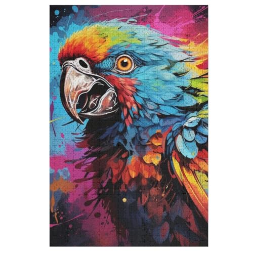 Papagei Puzzles 1000 Teile Erwachsener Kniffel Spaß Für Die Ganze Familie, Holzpuzzle Kinder Erwachsene, Impossible Puzzle Schwer （78×53cm） von PPZYY