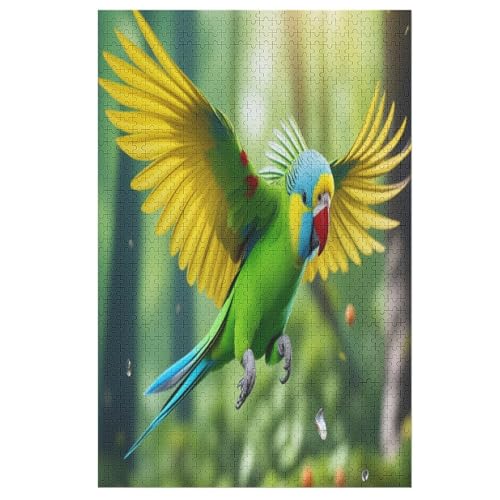 Papagei Puzzles 1000 Teile Für Jugendliche Kreatives Holzpuzzlespielzeug Familienspiel Schwierigkeitsgrad Herausforderungspuzzles （78×53cm） von PPZYY