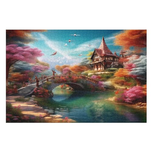 Paradies -Puzzle, 1000 Teile,Holzpuzzle Für Erwachsene Kinder, Lustiges Spielzeug, Denkspiel, Bildungsspiel, （75×50cm） von PPZYY