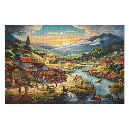 Paradies Puzzle 1000 Teile, Holzpuzzle Herausforderndes Geschicklichkeitsspiel Für Die Ganze Familie, Kinder Erwachsenenpuzzle Ab 12 Jahren （75×50cm） von PPZYY