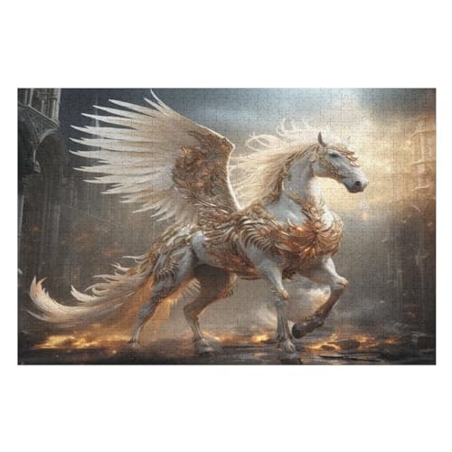 Pegasus Puzzles 1000 Teile Erwachsener Kniffel Spaß Für Die Ganze Familie, Holzpuzzle Kinder Erwachsene, Impossible Puzzle Schwer （75×50cm） von PPZYY