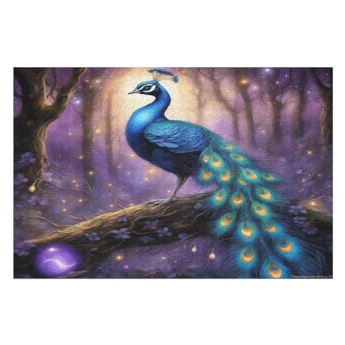 Pfau Puzzle 1000 Teile, Holzpuzzle Herausforderndes Geschicklichkeitsspiel Für Die Ganze Familie, Kinder Erwachsenenpuzzle Ab 12 Jahren （75×50cm） von PPZYY