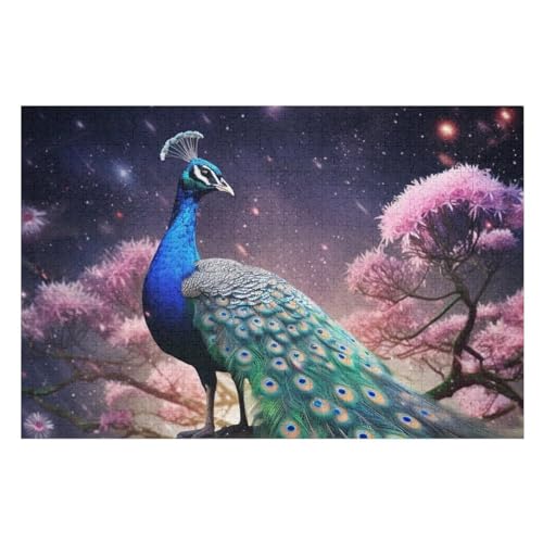 Pfau Puzzle 1000 Teile, Holzpuzzle Herausforderndes Geschicklichkeitsspiel Für Die Ganze Familie, Kinder Erwachsenenpuzzle Ab 12 Jahren （75×50cm） von PPZYY