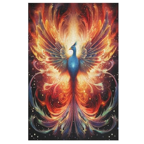 Phönix 1000 Teile Puzzles Für Erwachsene, Impossible Puzzle, Geschicklichkeitsspiel Für Die Ganze Familie, Kinder Holzpuzzle （78×53cm） von PPZYY