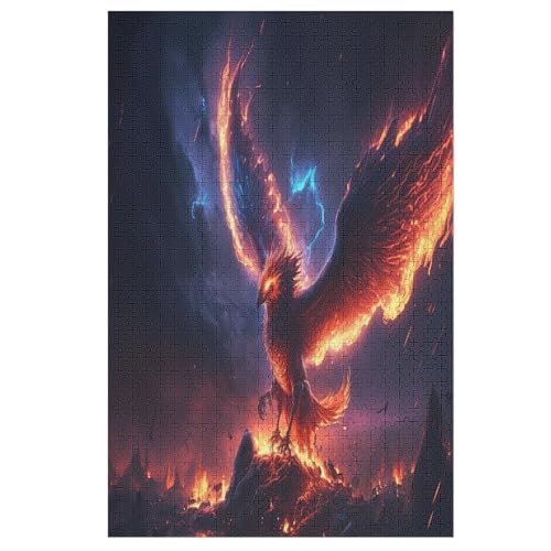 Phönix Puzzle Für Erwachsene 1000 Teile Premium 100% Recyceltes Brett Zum Lernen, Lernspielzeug, Familienspiele Kinder Holzpuzzle （78×53cm） von PPZYY