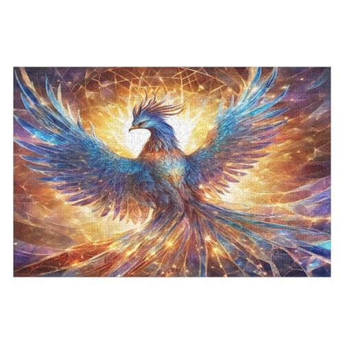 Phönix Puzzles 1000 Teile Erwachsener Kniffel Spaß Für Die Ganze Familie, Holzpuzzle Kinder Erwachsene, Impossible Puzzle Schwer （75×50cm） von PPZYY