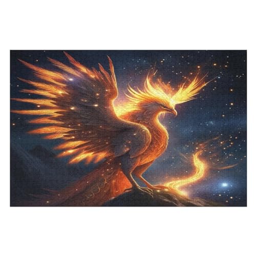 Phönix Puzzles 1000 Teile Erwachsener Kniffel Spaß Für Die Ganze Familie, Holzpuzzle Kinder Erwachsene, Impossible Puzzle Schwer （75×50cm） von PPZYY