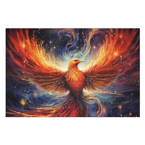 Phönix Puzzles 1000 Teile Erwachsener Kniffel Spaß Für Die Ganze Familie, Holzpuzzle Kinder Erwachsene, Impossible Puzzle Schwer （75×50cm） von PPZYY