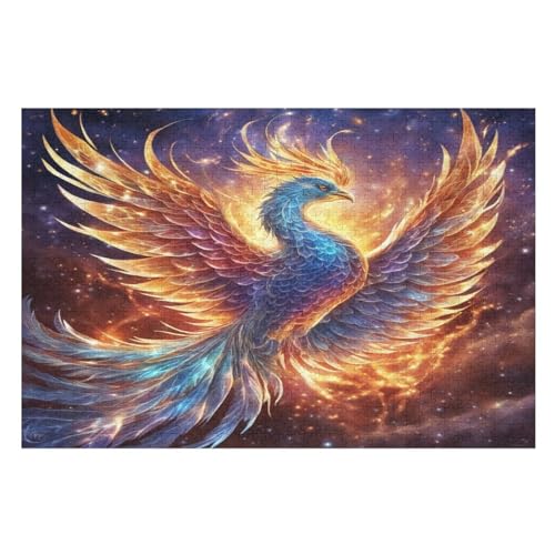 Phönix Puzzles 1000 Teile Erwachsener Kniffel Spaß Für Die Ganze Familie, Holzpuzzle Kinder Erwachsene, Impossible Puzzle Schwer （75×50cm） von PPZYY
