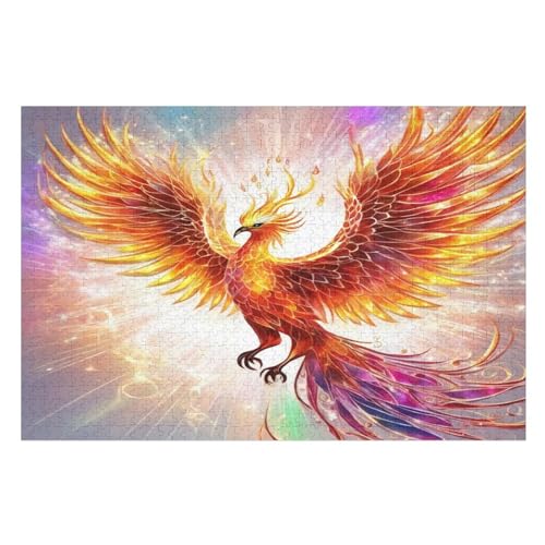 Phönix Puzzles 1000 Teile Erwachsener Kniffel Spaß Für Die Ganze Familie, Holzpuzzle Kinder Erwachsene, Impossible Puzzle Schwer （75×50cm） von PPZYY
