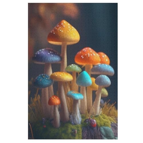 Pilz Puzzle Für Erwachsene 1000 Teile Premium 100% Recyceltes Brett Zum Lernen, Lernspielzeug, Familienspiele Kinder Holzpuzzle （78×53cm） von PPZYY
