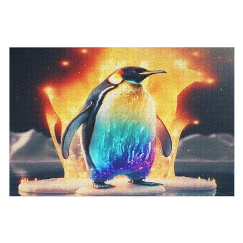 Pinguin Holzpuzzle Für Erwachsene Teenager Stress Abbauen Familien-Puzzlespiel Poster 1000-teiliges Puzzle Kinder Lernspiel （75×50cm） von PPZYY