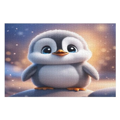 Pinguin -Puzzle, 1000 Teile,Holzpuzzle Für Erwachsene Kinder, Lustiges Spielzeug, Denkspiel, Bildungsspiel, （75×50cm） von PPZYY