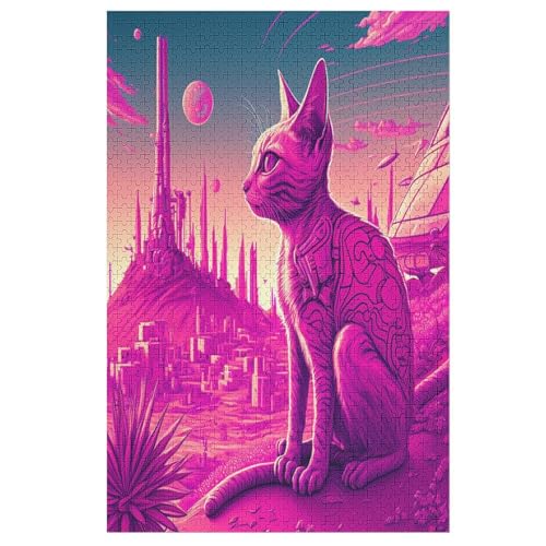 Psychedelisch Art Holzpuzzle - 1000 Teiliges Jigsaw Knobelspiel - Puzzle Für Erwachsene & Kinder - Outdoor & Reisespielzeug （78×53cm） von PPZYY